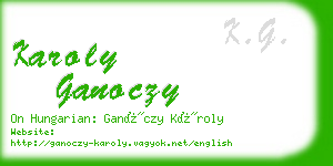 karoly ganoczy business card